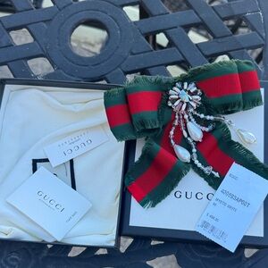 Gucci Green and Red Brooch